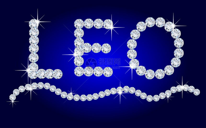 钻石Zodiac Leo水晶反射八字珠宝十二生肖宝石图片