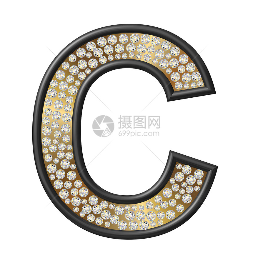 钻石特性C金子反射珠宝水晶金属字母宝石图片
