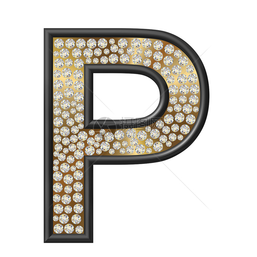 钻石特性P水晶珠宝金子宝石反射金属字母图片