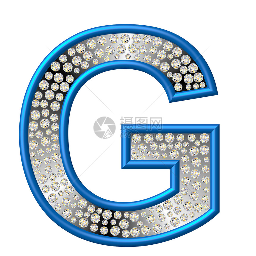 钻石特性 G金属水晶字母反射宝石珠宝图片