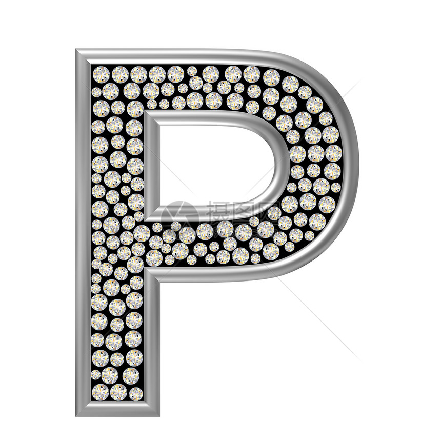 钻石特性P水晶字母反射宝石金属珠宝图片