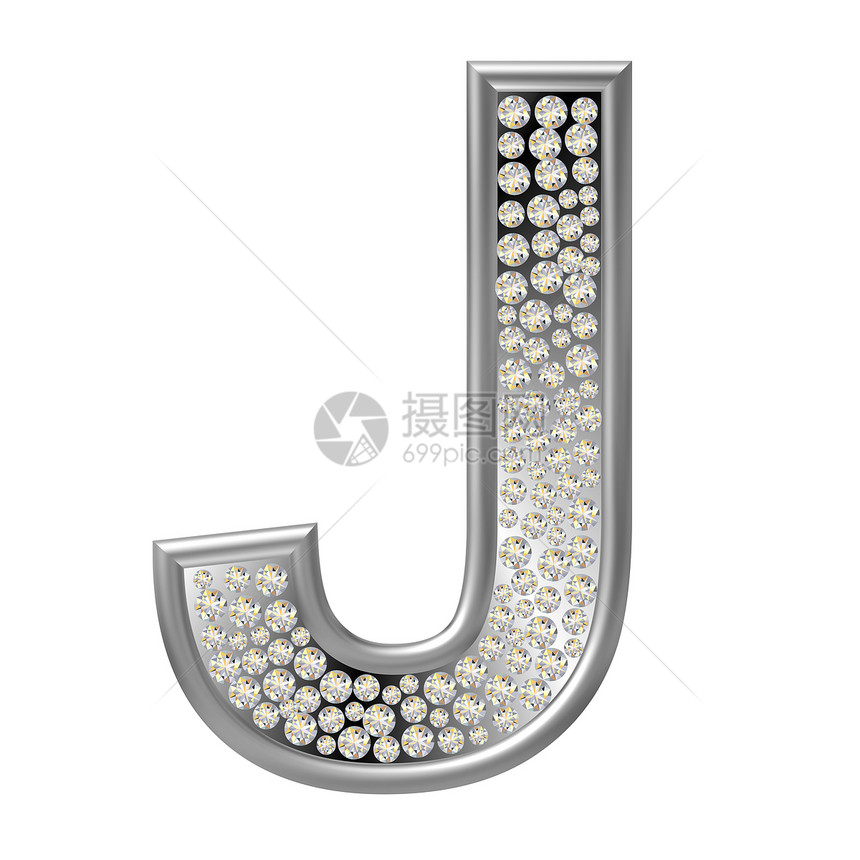 钻石特性 J水晶宝石珠宝字母反射金属图片