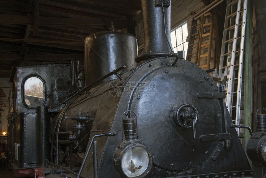蒸汽火车历史铁路轨道列车技术运输车皮交通旅客图片