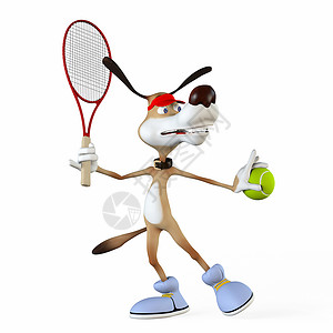 讲一个主题 狗是网球手插图运动动画片动作卡通片罢工进步漫画运动员活力背景图片