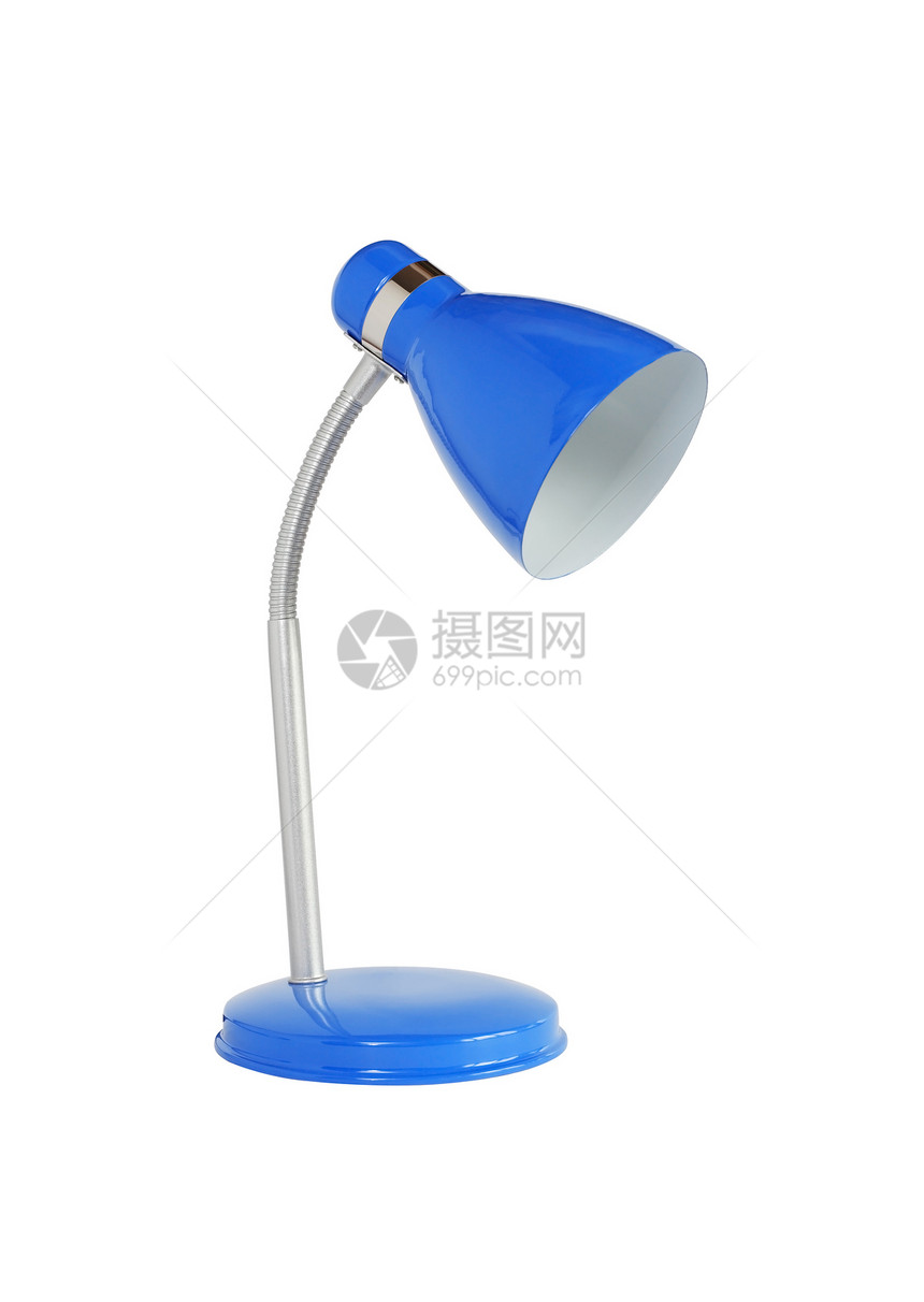 蓝桌灯电灯设备活力电源办公蓝色工具灯光器具对象图片