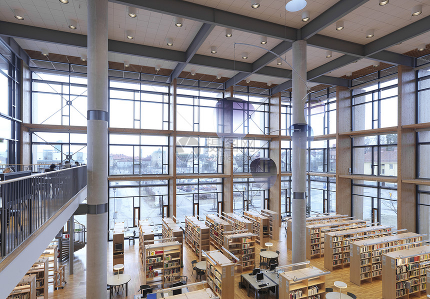 现代图书馆数据学习平装物体走廊木头大厅文学书架大学图片