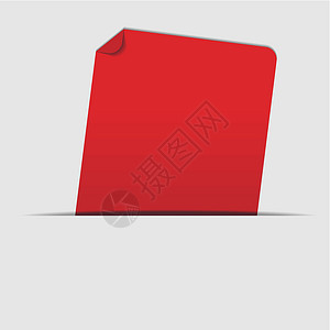 红标签红色插图卡片贴纸角落价格广告卷曲徽章空白背景图片