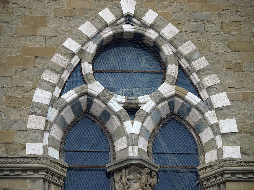 阿雷佐     圣多纳图斯哥特大教堂宗教雕塑大教堂建筑学拱门窗户图片