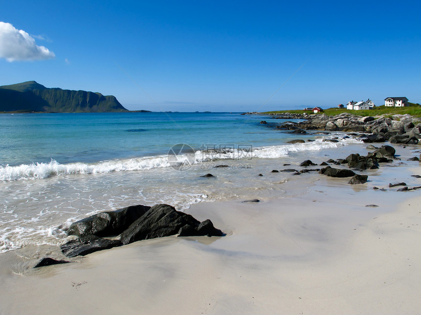 挪威海滩晴天摄影岩石自由远足休闲旅游峡湾农村爬坡图片
