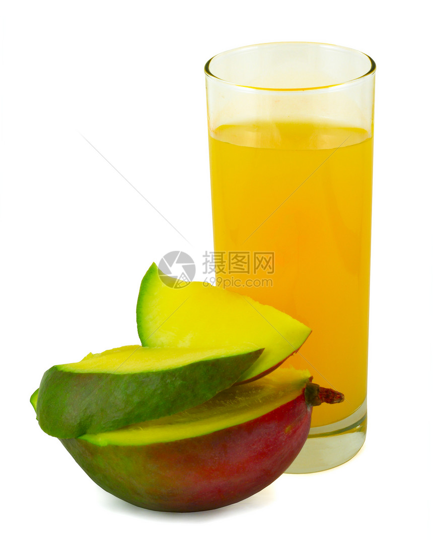 芒果汁液体绿色果味果汁黄色饮食水果食物玻璃红色图片