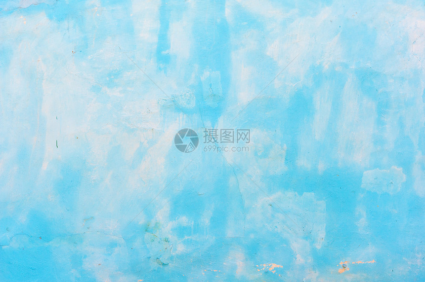 蓝漆墙壁空白水泥裂缝古董蓝色建筑学图片