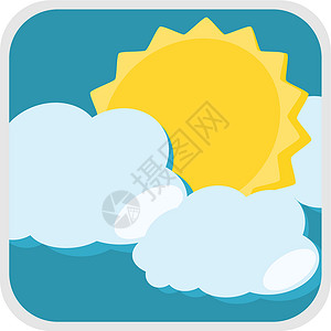 太阳和云气候图示季节插图天气预报天空背景图片
