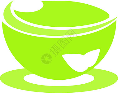 茶叶插茶图生态绿色插图植物环境玻璃背景图片
