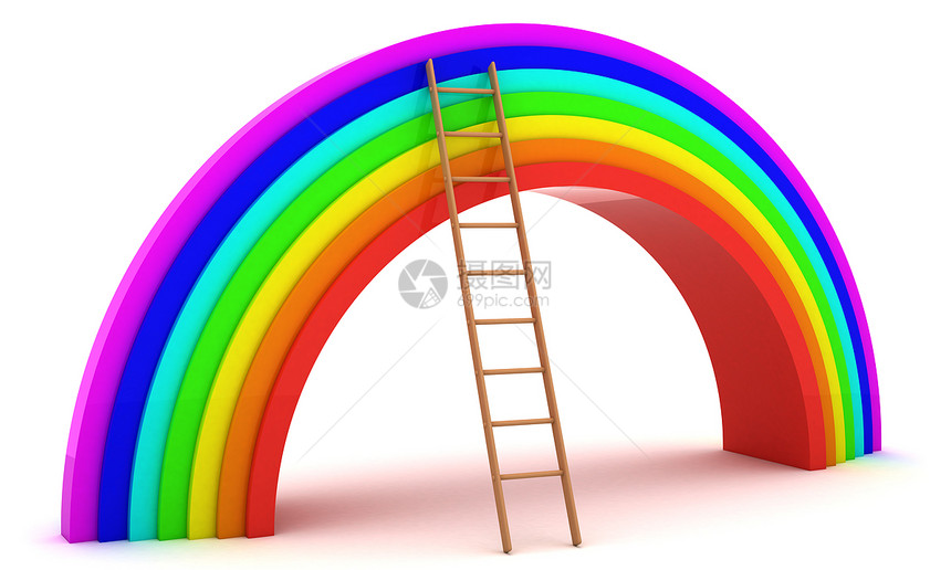 彩虹和阶梯图片