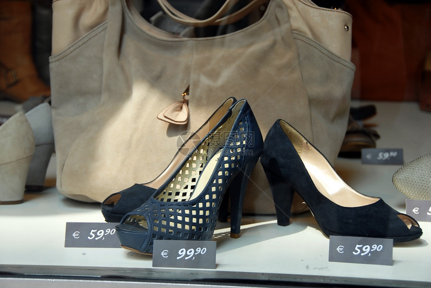 鞋店销售蓝色商品贸易女士收藏市场精品团体购物图片