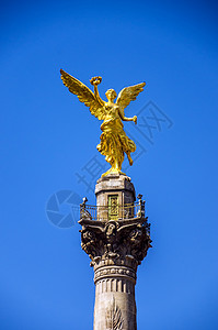 天使有你独立天使组织正方形柱子大道雕像地标改革金子建筑学市中心翅膀背景