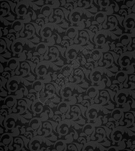 黑色背景植物装饰插图质感古董风格皇家地毯财富艺术背景图片