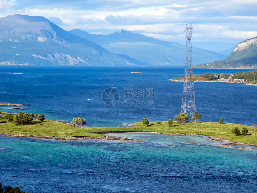 挪威景观挪威海湾太阳海滩农村旅游自由摄影远足岩石游客图片