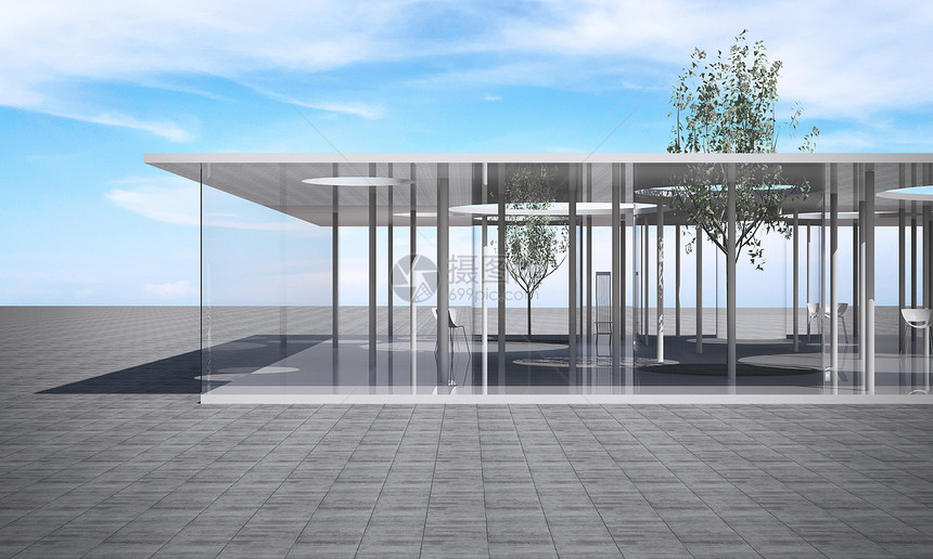A 概念结构地面艺术办公室配置建筑插图窗户空白技术玻璃图片