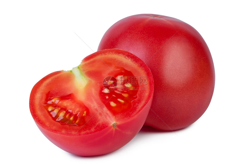 白色背景的番茄蔬菜红色剪裁食物活力饮食图片