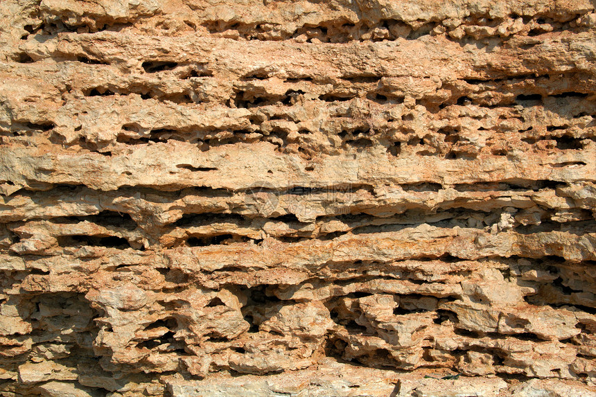 石灰石质砂岩水平褐色石头图片