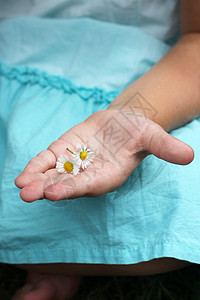 一只带小花的小手背景图片