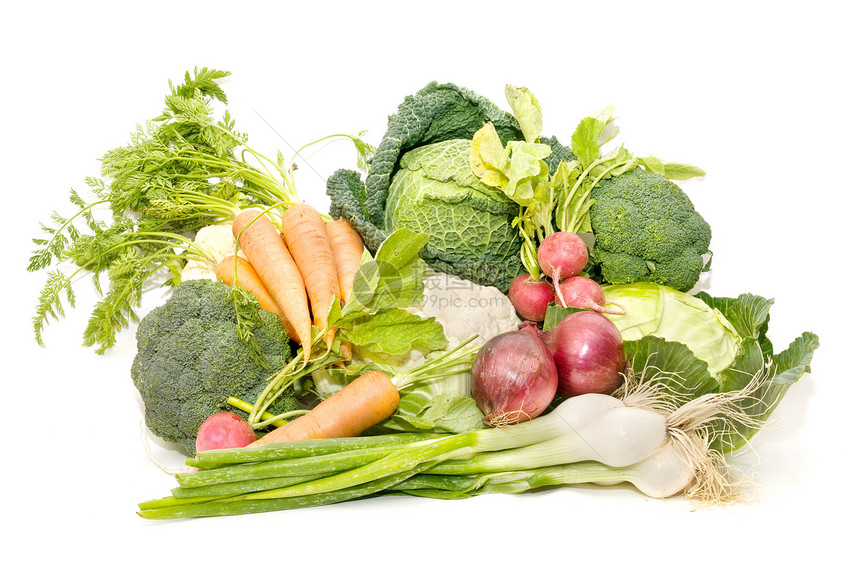 各种新鲜的蔬菜萝卜食物菜花农业树叶绿色植物维生素果园植物群图片