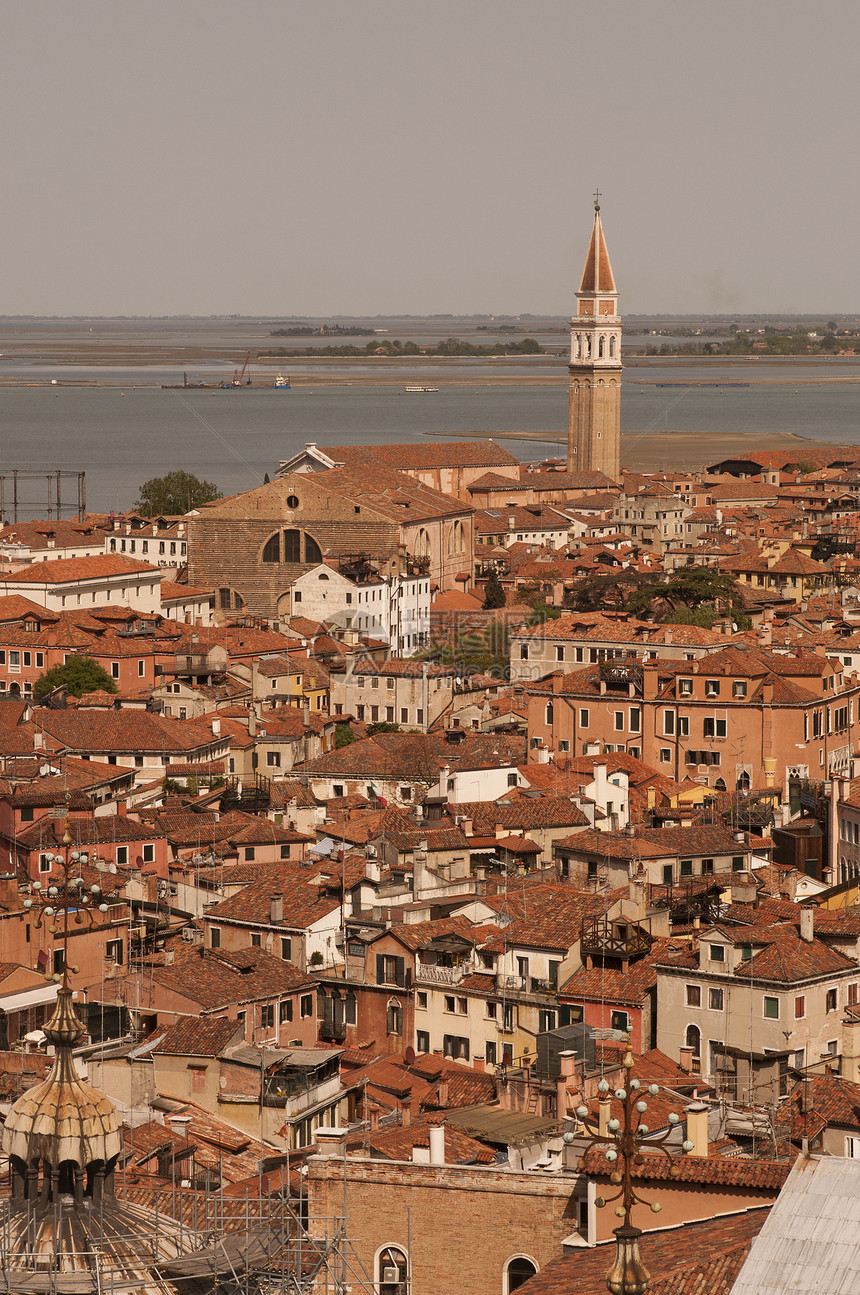 威尼斯市空中景象建筑学游客全景地标建筑旅游教会天空旅行历史性图片