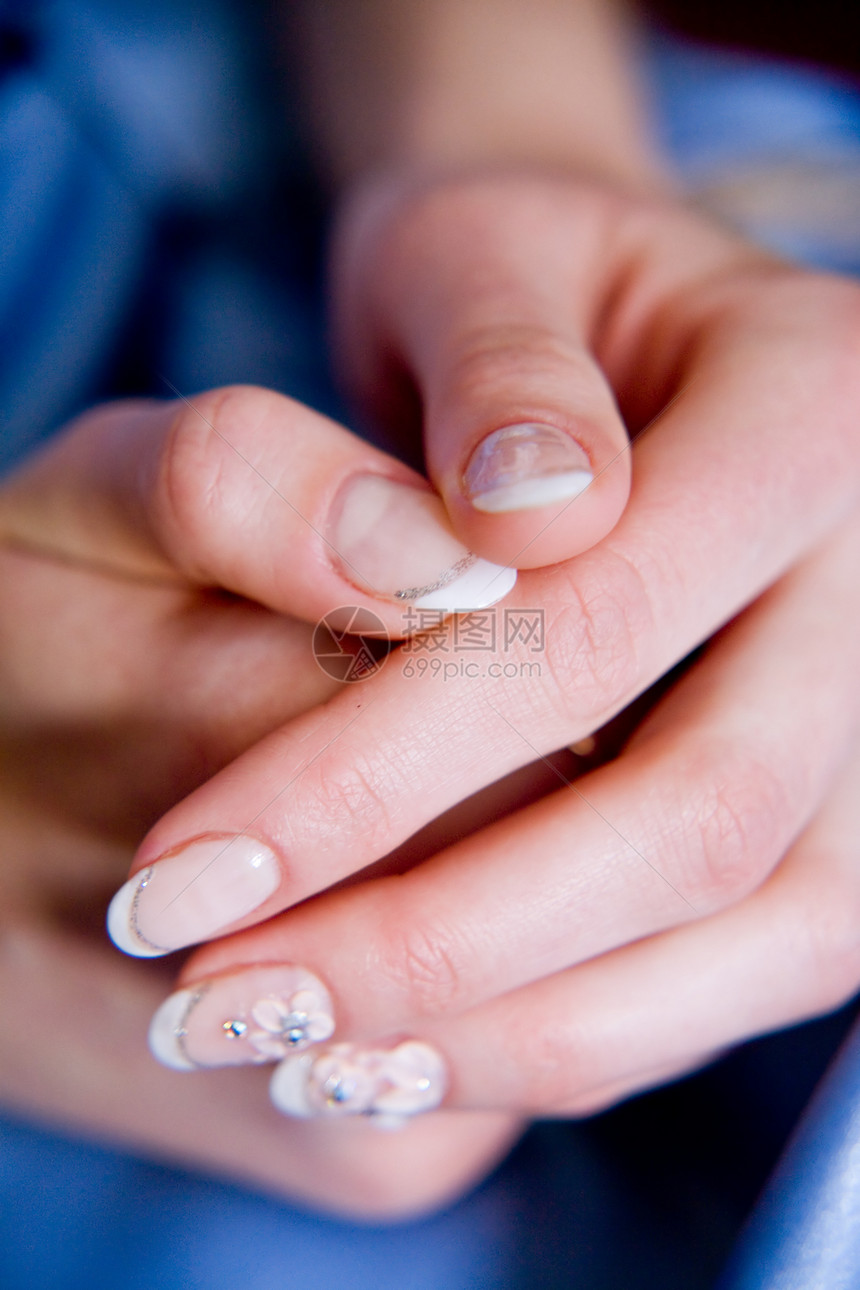修指甲美甲手指女士趾甲魅力卫生皮肤身体成人蓝色图片