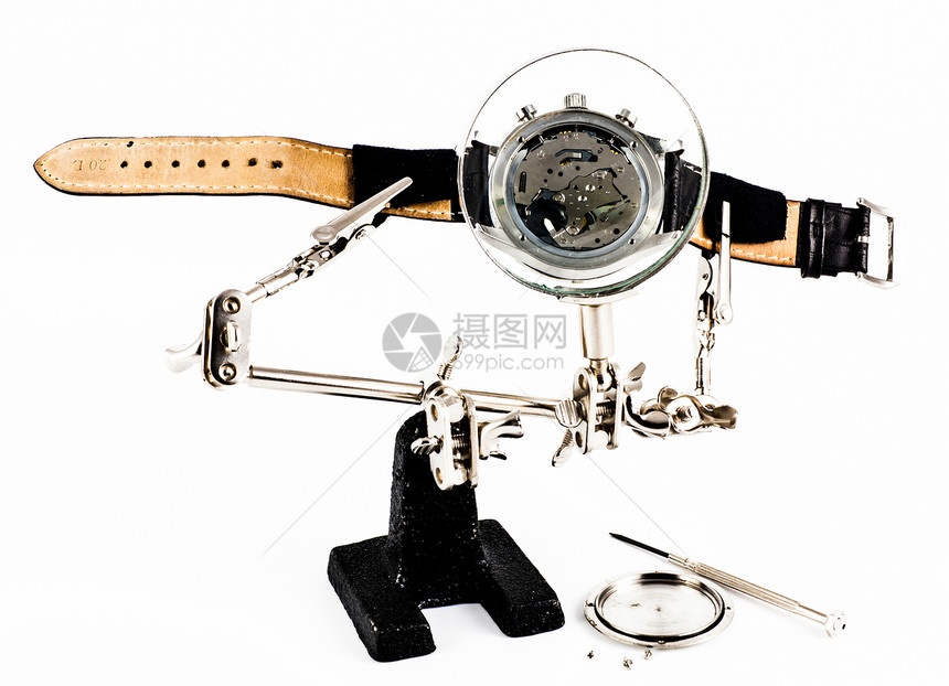 观察修理作业职业把手镜片时间工艺技术钟表齿轮小时乐器图片