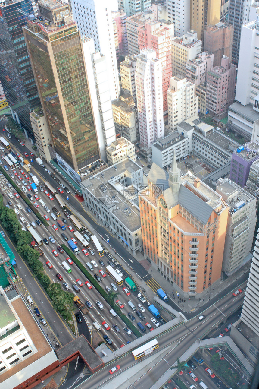 香港区 从摩天大楼看城市白色旅行市中心体重旅游风景场景街道办公室图片