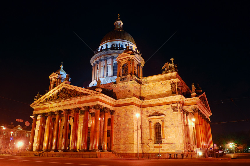 俄罗斯圣彼得堡 夜景建筑雕塑历史性宗教文化建筑学旅行教会柱廊城市图片