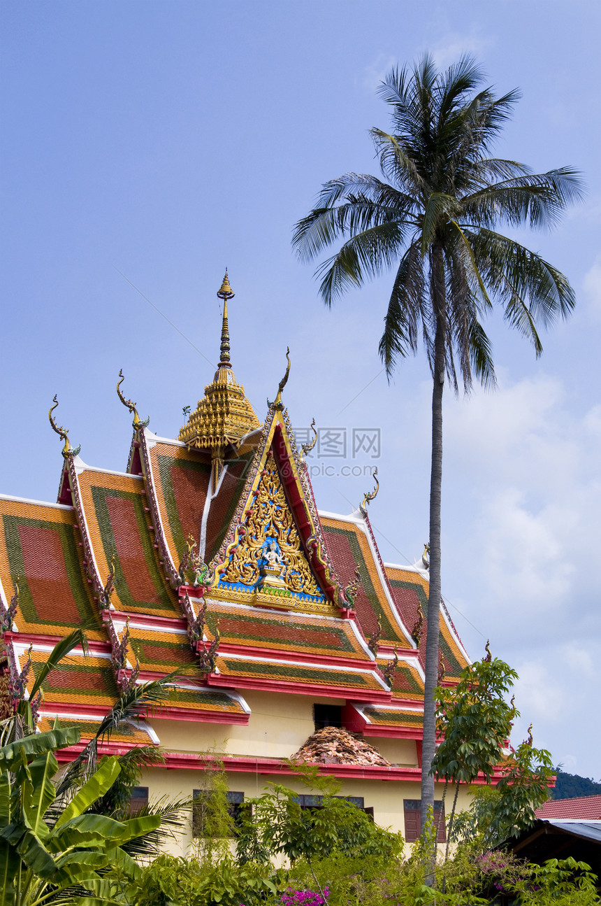 泰国佛教寺庙泰国旅游蓝色热带建筑学地标历史旅行石头佛教徒文化图片