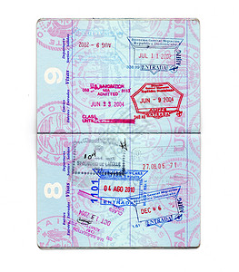 贴有护照的护照背景图片