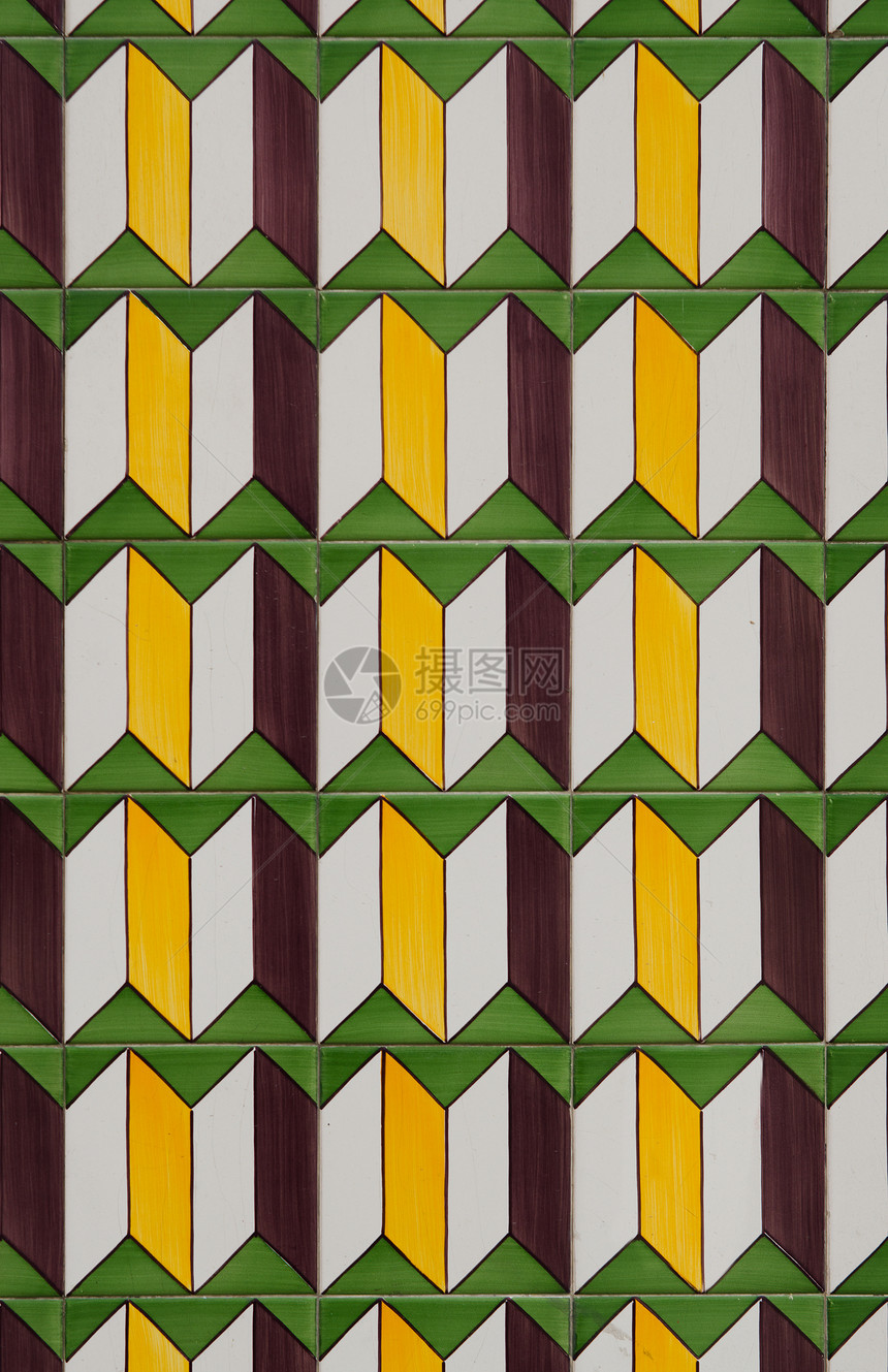 传统葡式琉璃瓦几何学马赛克工艺正方形艺术品墙纸石工材料装潢师地面图片