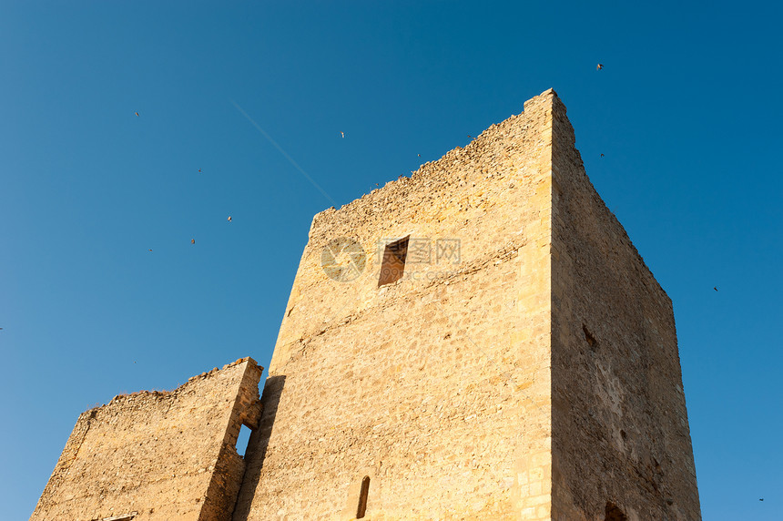 城堡废墟堡垒水平建筑学石工角落建筑画幅边缘历史性图片