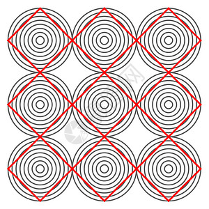 震颤矢量光幻象网格光学压力概念正方形几何学诡计圆圈小说数学插画