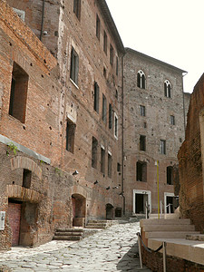 Trajan在罗马的论坛和市场红色文明游客建筑建筑学遗产皇帝吸引力加法建造背景图片