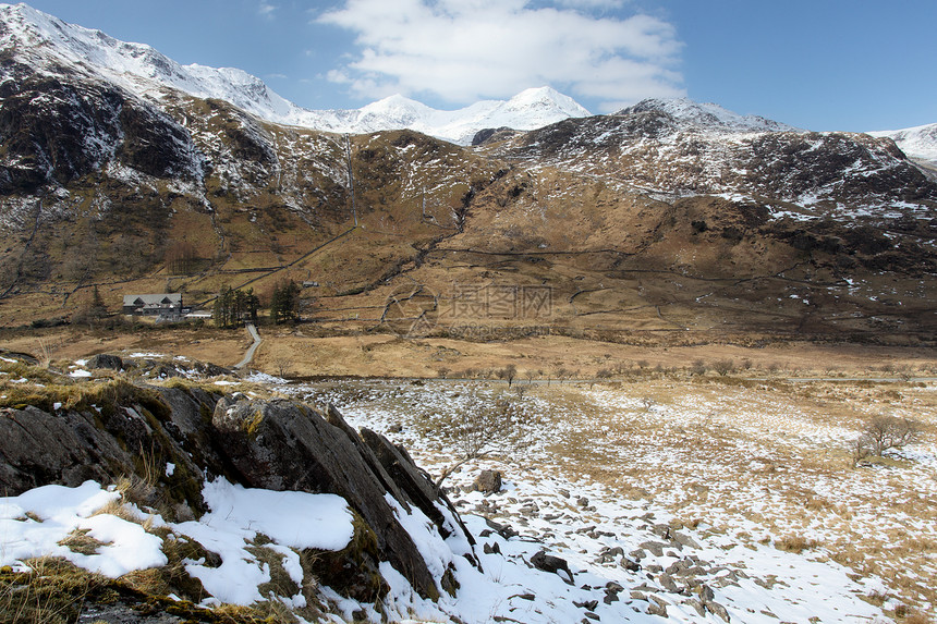 Snowdon 雪诺多尼亚山乡村旅行雪墩首脑天空风景地标季节沼泽地环境图片