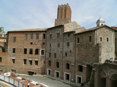 Trajan在罗马的论坛和市场建筑学加法建造文明地标遗产游客建筑吸引力帝国背景图片