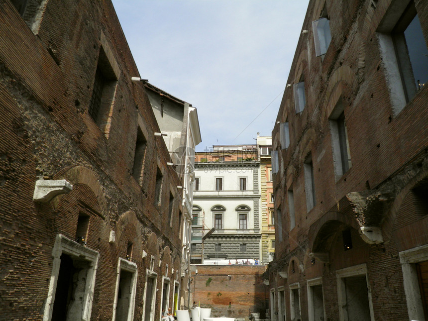 Trajan在罗马的论坛和市场吸引力帝国文明游客红色建造旅游建筑学皇帝遗产图片