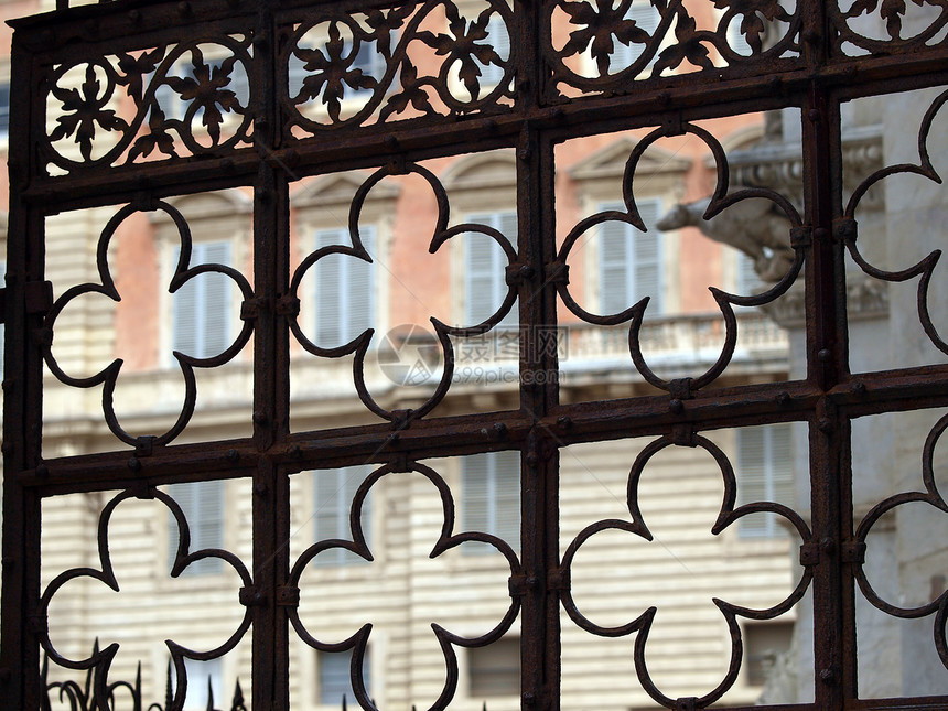 锡耶纳     在坎波广场上装饰吊带正方形广场红砖阳台拱形地方目的地会议田野建筑学图片