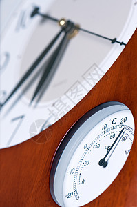时钟和温度计背景图片