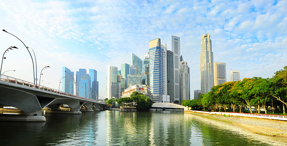 Sunny 新加坡建筑海岸反射密度办公室公园地标金融建筑学中心背景图片
