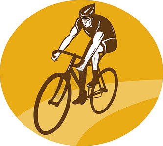 骑赛车自行车车轮男性男人运动员运动骑术艺术品椭圆形骑士插图背景图片