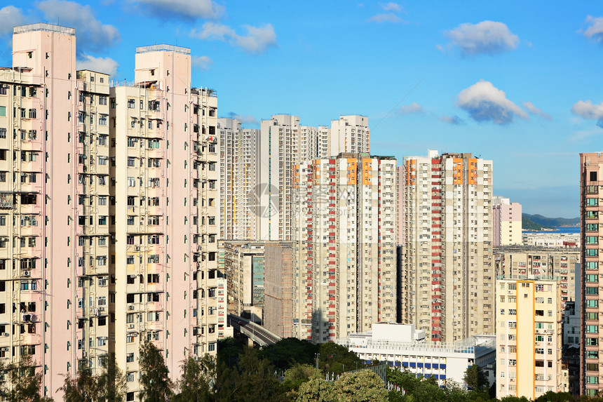 香港拥挤的大楼财产天空抵押不动产住宅城市百叶窗建筑学生活地板图片