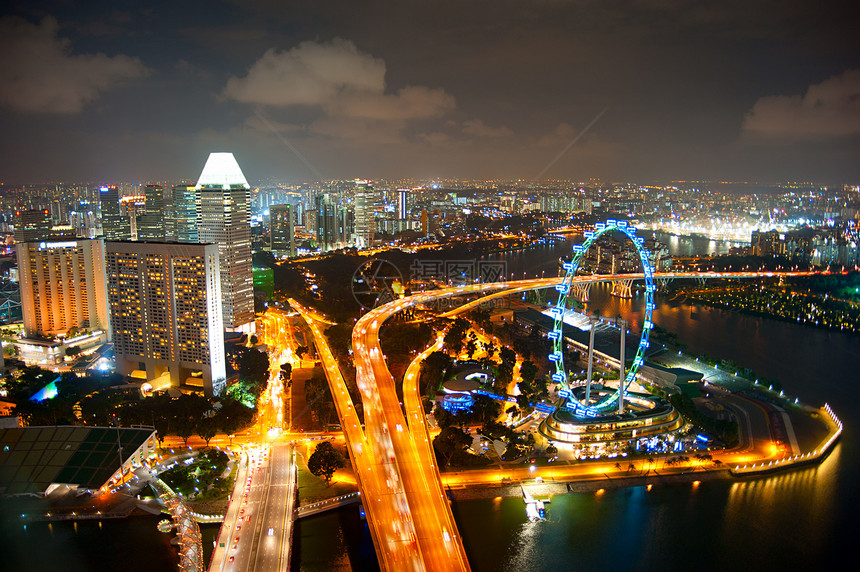 新加坡的夜城风景图片