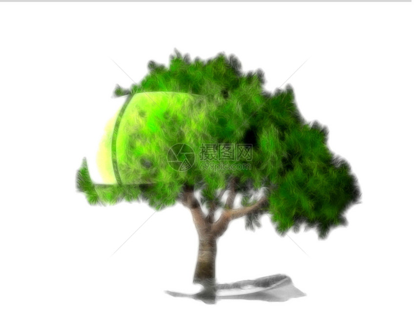 绿色树的油漆图片