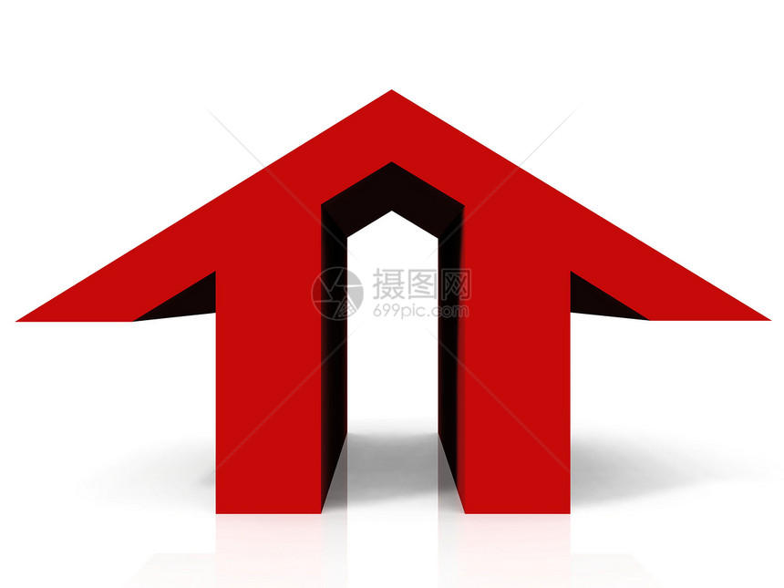 红房子形状的标志图片