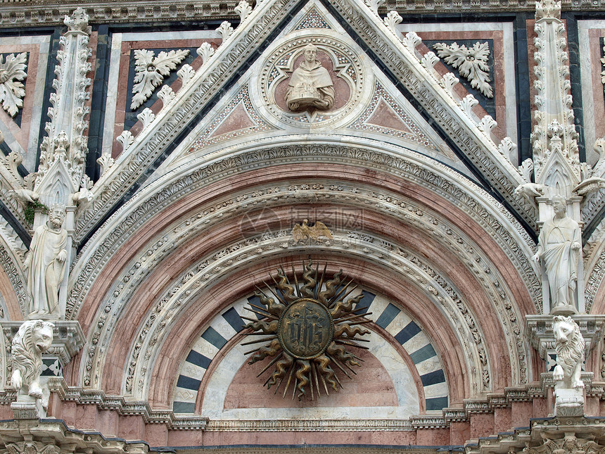 锡耶纳 大理石Duomo门艺术大教堂建筑学教会门户网站雕塑宽慰拱廊圣母窗饰图片